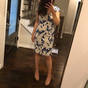 Blue dress with white prints